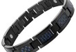 Willis Judd magnetische Herren Armband aus schwarzen Titan mit blauen Carbon Fiber
