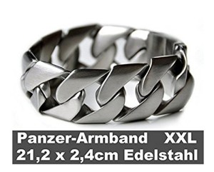 Panzerkette Armband, massiver Edelstahl, XXL -Format, hochglanz